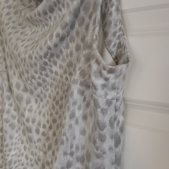 J. McLaughlin Delilah Gray Animal Cheetah Print Suede Sheath Midi Mod Dress - Picture 7 of 8